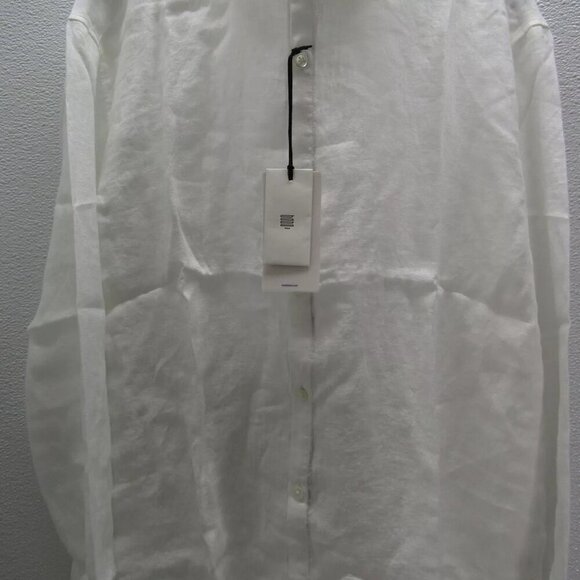 NEW MACKEENE Mens Fabiio Linen Button-Up Shirt Size 2XL White - Picture 5 of 12